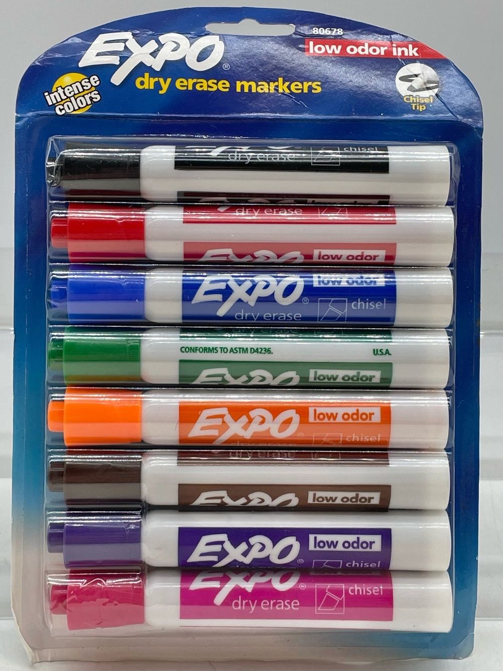 2005 Expo 80678 Low Odor Dry Erase Markers, Chisel Tip, Assorted Colors, 8 Count